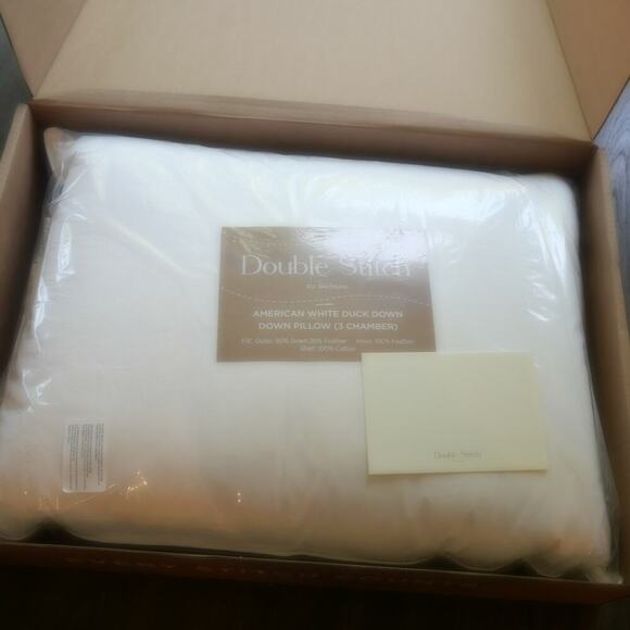 NEW Double Stitch by Bedsure Down Pillow  3-Chamber Standard Size Firm - Picture 1 of 10